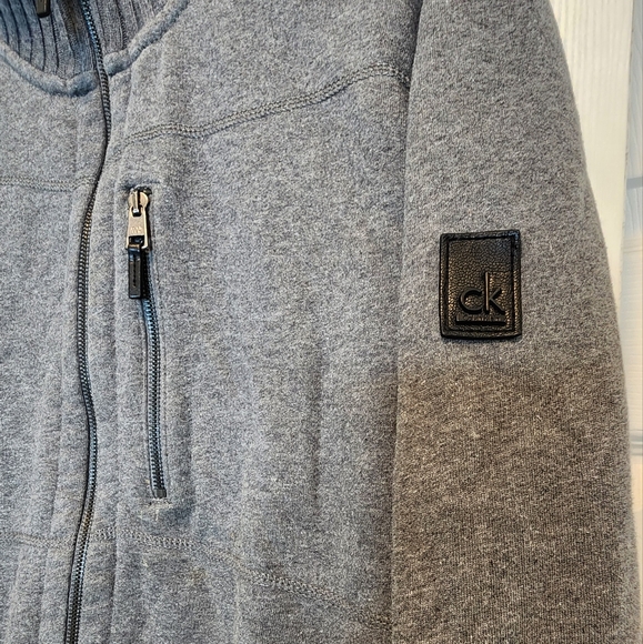 Mens Calvin Klein Full Zip Sweat Jacket Grey Size Large - Picture 7 of 8